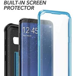 YOUMAKER Kickstand Case for Galaxy S8 Plus, Full Body with Built-in Screen Protector Heavy Duty Protection Shockproof Rugged Cover for Samsung Galaxy S8 Plus 6.2 inch - Blue/Black