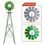 sunseen 8FT Windmill Decor Outdoor Ornamental Wind Sculptures Spinners Metal Wind Mill Decoration Weather Vane Weather Resistant for Garden Yard Lawn Farm (Green) sunseen 8FT Windmill Decor Outdoor Ornamental Wind Sculptures Spinners Metal Wind Mill Decoration Weather Vane Weather Resistant for Garden Yard Lawn Farm (Green)
