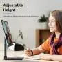 Anozer Foldable & Adjustable Tablet Stand, [2021 Updated] Extendable Compact Desktop Tablet Stand Holder Cradle Dock Compatible with Phones, iPad, Samsung Galaxy Tabs, Kindle(13’’ Max)