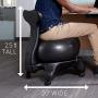 Gaiam Classic Balance Ball Chair – Exercise Stability Yoga Ball Premium Ergonomic Chair for Home and Office Desk with Air Pump, Exercise Guide and Satisfaction Guarantee
