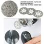 YEEZUGO 10 pcs Diamond Cutting Wheel Cut Off Discs Coated Rotary Tools W/Mandrel 22mm for Dremel