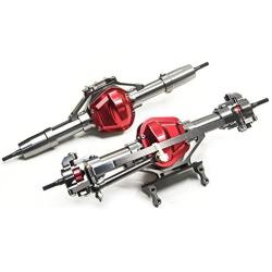 Que-T Aluminum Alloy Front and Rear Axle for RC 1:10 Axial SCX10 Honcho Model Crawler Car, Titanium