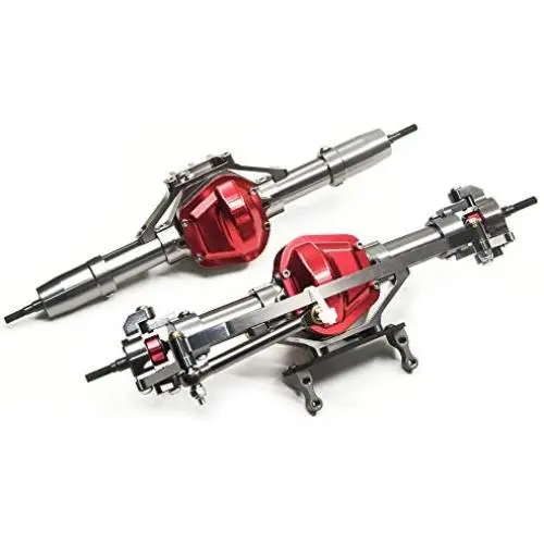 Que-T Aluminum Alloy Front and Rear Axle for RC 1:10 Axial SCX10 Honcho Model Crawler Car, Titanium