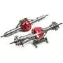 Que-T Aluminum Alloy Front and Rear Axle for RC 1:10 Axial SCX10 Honcho Model Crawler Car, Titanium