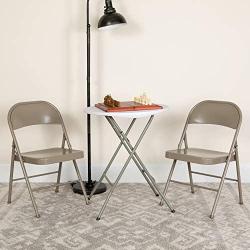 Flash Furniture HERCULES Series Double Braced Gray Metal Folding Chair