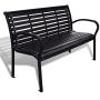 Festnight 3-Seater Outdoor Patio Garden Bench Porch Chair Seat with Steel Frame Solid Construction 49'' x 24'' x 32''