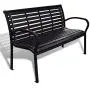 Festnight 3-Seater Outdoor Patio Garden Bench Porch Chair Seat with Steel Frame Solid Construction 49'' x 24'' x 32''