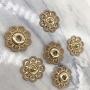 DIYstore 18 Sets of Metal Sewing Buttons Metal Snap Buttons Clasp Buttons Hollow Flower Sewing Press Studs Buttons Coat Buttons Golden