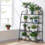 FaithLand 4-Tier Indoor/Outdoor Metal Plant Stand, Flower Pots Holder, Plant Display Rack, Stand Shelf, Shoe Organizer, Utility Storage Organizer Rack