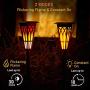 Solar Torch Lights – Solar Flame Torch Lights Outdoor 4 Pack 2 Modes Always-On/Flickering Flame Matte Lampshade Auto On/Off Pathway Lights Solar Powered Stainless Steel IP65 Waterproof Path/Beach/Yard