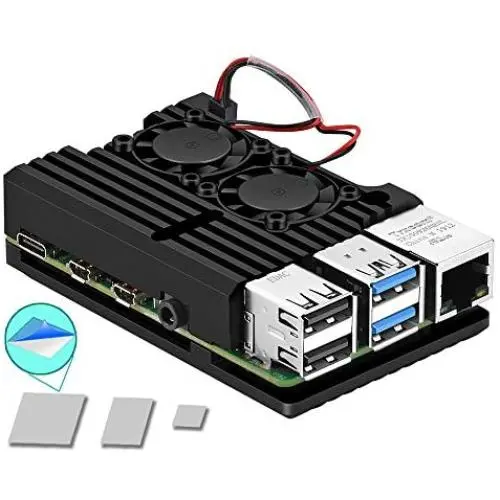 Pi 4 Case, Raspberry Pi 4 Armor Case Metal Case with Dual Fan Aluminium Alloy, Raspberry Pi 4 Fan, Pi 4 Heatsink for Raspberry Pi 4 Model/Pi 4B Pi 4 Case, Raspberry Pi 4 Armor Case Metal Case with Dual Fan Aluminium Alloy, Raspberry Pi 4 Fan, Pi 4 Heatsink for Raspberry Pi 4 Model/Pi 4B