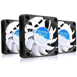 AAB Cooling Super Silent Fan 6 - Silent and Efficient 60mm Fan with 4 Anti-Vibration Pads - Value Pack 3 Pieces, 6cm Fan, Fans Cooling, Quiet Fan, 3D Printer Accessories