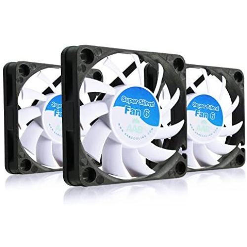 AAB Cooling Super Silent Fan 6 - Silent and Efficient 60mm Fan with 4 Anti-Vibration Pads - Value Pack 3 Pieces, 6cm Fan, Fans Cooling, Quiet Fan, 3D Printer Accessories