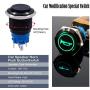 Taiss 12V 19mm Car Horn Speaker Momentary Push Button Switch 1NO 1NC SPDT Green Led Light 3/4'' Mounting Hole Raised Black Metal Toggle Switch For Car Boat Speakers Bells Modification G19LB-BK-G