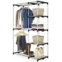 Whitmor Double Rod Freestanding Closet Heavy Duty Storage Organizer Whitmor Double Rod Freestanding Closet Heavy Duty Storage Organizer