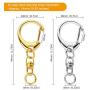 Roctee 100 Piece D Hook Keychain Hardware with Jump Rings, Metal Split Key Ring Clips with Chain for Craft Charm Making DIY (Silver & Gold)