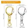 Roctee 100 Piece D Hook Keychain Hardware with Jump Rings, Metal Split Key Ring Clips with Chain for Craft Charm Making DIY (Silver & Gold)