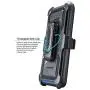 COVRWARE Iron Tank Case Compatible with Stylo 5 / Stylo 5+ / 5X / Plus with Built-in Screen Protector Heavy Duty Full-Body Rugged Holster Armor Cover Brush Metal Texture Design Belt-Clip, Blue