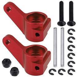 Hobbypark Aluminum Front Steering Blocks Upgrade Parts for 1/10 Traxxas Slash 2WD Rustler Stampede Bandit Replace 3736, Red Anodized