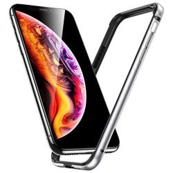 ESR Crown Metal Bumper Case for iPhone X, Metal Frame Armor with Soft Inner Bumper [Zero Signal Interference] [Raised Edge Protection] for iPhone X, Silver