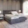 Classic Brands Comfort Upholstered Adjustable Bed Base with Massage, Wireless Remote, Three Leg Heights, and USB Ports-Ergonomic, Twin XL, Black