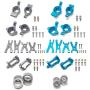 JVSISM 1 Set for Wltoys Upgrade Metal Adjustable Rods & 1 Set Upgrade Suspension Arm + Front/Rear Hub C Seat Parts Kit for Wltoys A959 A979 A959B A979B Rc Car Replacements,Grey