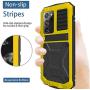 Simicoo Samsung Note 20 Ultra Metal Case with Screen Protector Military Rugged Heavy Duty Shockproof with Stand Camera Protector Full Cover case for Note 20 Ultra (Yellow)