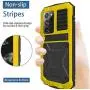 Simicoo Samsung Note 20 Ultra Metal Case with Screen Protector Military Rugged Heavy Duty Shockproof with Stand Camera Protector Full Cover case for Note 20 Ultra (Yellow)