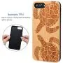 iProductsUS Wood Phone Case Compatible with iPhone SE (2020), iPhone 8, 7, 6/6S and Magnetic Mount, Cute Turtles Engraved in USA, Built-in Metal Plate,TPU Rubber Shockproof Covers (4.7 inch)