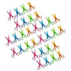 Assorted Color Plastic Preschool Training Scissors Art DIY Craft Paper Cutting Stationery for Kids (36Pcs)