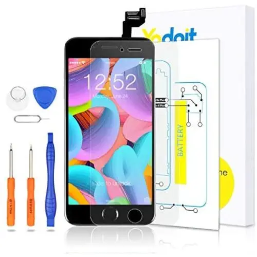 for iPhone 6s Screen Replacement - Yodoit LCD Display Digitizer Touch Glass Full Assembly with Small Parts Camera Proximity Sensor Home Button Earpiece Speaker 3D Touch + Tool (4.7 inches Black) for iPhone 6s Screen Replacement - Yodoit LCD Display Digitizer Touch Glass Full Assembly with Small Parts Camera Proximity Sensor Home Button Earpiece Speaker 3D Touch + Tool (4.7 inches Black)
