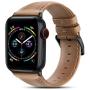 BRG Leather Bands Compatible with Apple Watch Band 44mm 42mm 40mm 38mm, Men Women Replacement Genuine Leather Strap for iWatch SE Series 6 5 4 3 2 1, Brown Band/Black Adapter, 40mm 38mm