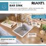 Ruvati 15 x 20 inch Drop-in Topmount Bar Prep Sink 16 Gauge Stainless Steel Single Bowl - RVH8110