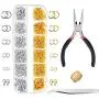 Paxcoo 1200Pcs Open Jump Rings and Lobster Clasps Jewelry Findings Kit with Pliers for Jewelry Making (Silver and Gold) Paxcoo 1200Pcs Open Jump Rings and Lobster Clasps Jewelry Findings Kit with Pliers for Jewelry Making (Silver and Gold)