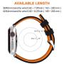 Apple Watch Band Silicone Compatible Apple Watch 38mm 40mm 42mm 44mm, Fullmosa Rainbow Soft Rubber iWatch Band for Apple Watch SE/6/5/4/3/2/1, Black Top/ Pumpkin Orange Bottom 40mm 38mm