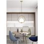 H XD GLOBAL Modern Fashion Spherical Gold Metal & Glass Hanging Light, Pendant Lighting Base on E27 Bulb(Circle 20cm)