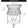 AuldHome Vintage Laundry Basket (Black), French Country DECORATIVE Wire Folding Laundry Hamper