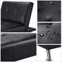 YAHEETECH Faux Leather Chaise Lounge Indoor Convertible Chaise Futon Tufted Chaise Daybed with Chrome Metal Legs Converts to Recliner/Bed