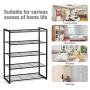 Titan Mall Shoes Rack for Closets Free Standing Shoe Rack 5 Tier Shoe Rack Metal Shoe Rack Shoe Organizer 25 Inch Wide Shoe Tower Shelf Storage