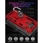 PUSHIMEI Compatible for LG Aristo 5/K8X/Phoenix 5/Fortune 3/Tribute Monarch/Risio 4 case,Military Grade Protection Phone Case Cover with HD Screen Protector Magnetic Ring Kickstand (Red)