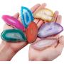 mookaitedecor Polished Agate Light Table Slices,Geode Agate Slab Cards Pack of 12