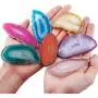 mookaitedecor Polished Agate Light Table Slices,Geode Agate Slab Cards Pack of 12
