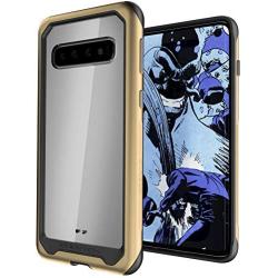 Ghostek Atomic Slim Galaxy S10 Clear Case with Space Metal Bumper Super Heavy Duty Protection Military Grade Shockproof Design and Wireless Charging Compatible for 2019 Galaxy S10 (6.1 Inch) - (Gold)