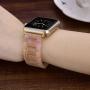 V-MORO Compatible Apple Watch Band 38mm 40mm Women - Resin Apple Watch Band Bracelet Metal Stainless Steel with Gold Buckle for Apple Watch Series 5 Series 4 Series 3 Series 2 - Pearly Floral Pink