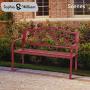 Sophia & William Outdoor Patio Metal Bench Red, Steel Frame Bench with Backrest and Armrests for Porch, Patio, Garden, Lawn, Balcony, Backyard and Indoor, 50.4”Wx23.5”D x35.0”H