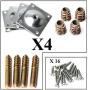 Sopicoz Mounting Plates for Furniture Legs Sofa Leg Attachment Plates, 5/16'' Hanger Bolts Screws Adapters, Metal Plates Bracket, Repair kit for Couch Chair Set of 4 (Flat Mounting Plates)…