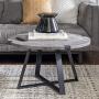 Walker Edison Anastasia Modern Metal Wrap X Base Coffee Table, 30 Inch, Grey Concrete