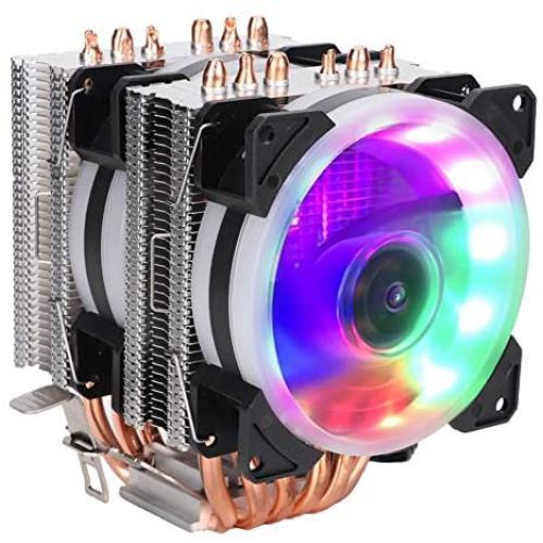 Tosuny CPU Cooler CPU Radiator, 3Pin 1800 RPM Hydraulic Bearing 18dBA CPU Cooling Fan with 6 Pure Copper Heat Pipes Fits for AMD/1150/1151 /1155/1156 /775/1366