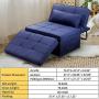 Diophros Folding Ottoman Sleeper Guest Bed, 4 in 1 Multi-Function Adjustable Guest Sofa Chair Sofa Bed (Dark Bule)