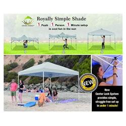 Crowns Shades 10x10 Pop up Canopy Outside Canopy, Patented One Push Tent Canopy with Wheeled Carry Bag, Bonus 8 Stakes and 4 Ropes, White